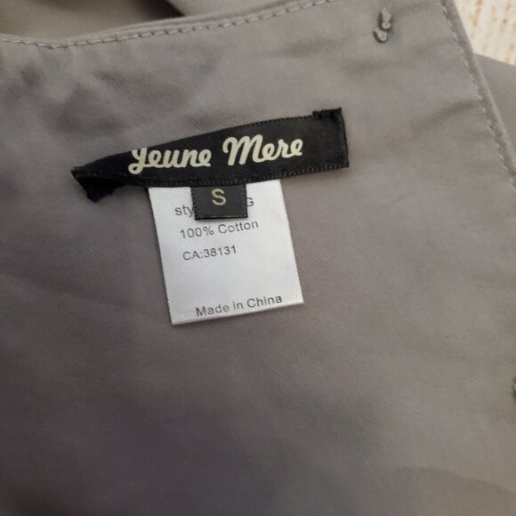 Jeune Mere gray maternity blouse with back buttons sz S - Picture 5 of 5